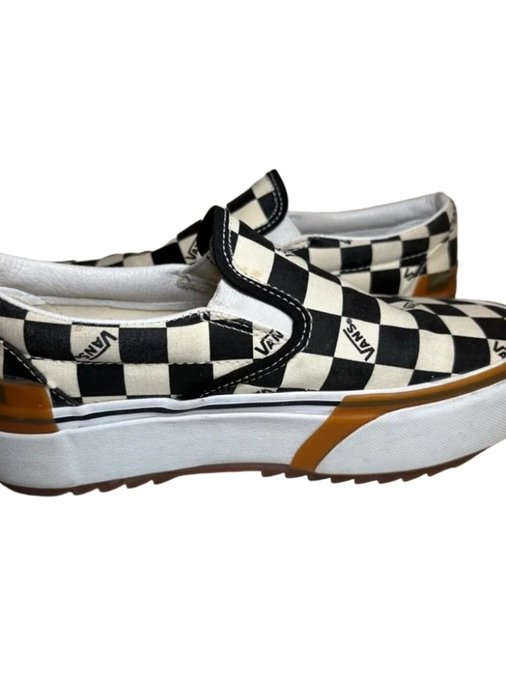 Vans Classic Slip-On Stacked Checkerboard, Sz 7.5, EUC - Picture 3 of 8